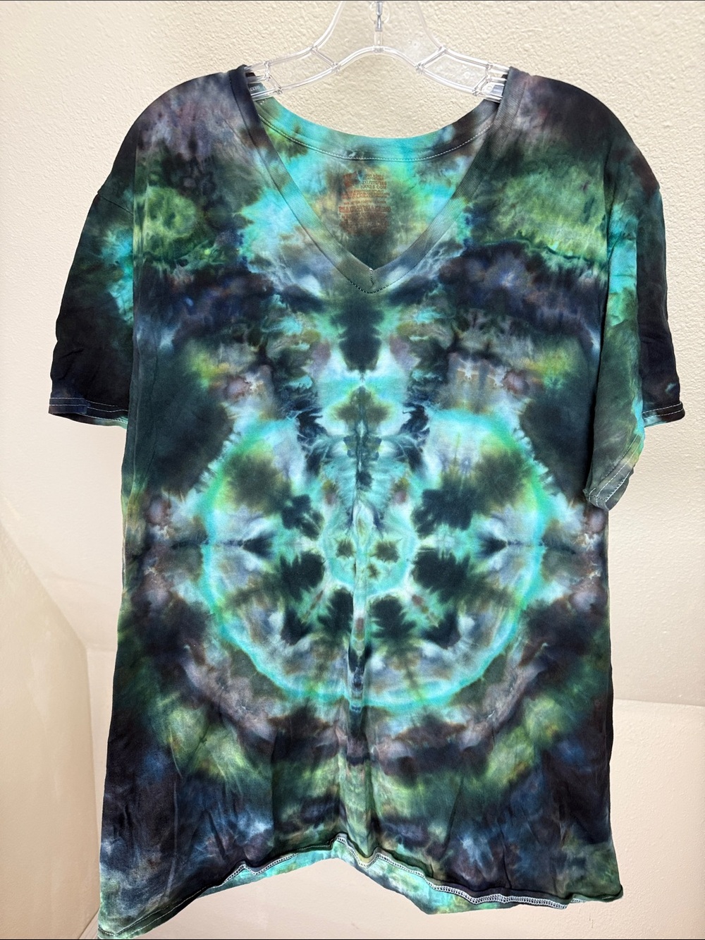 HANES Tie-Dyed Green Tee Shirt-Short SLeeves Size XXL
